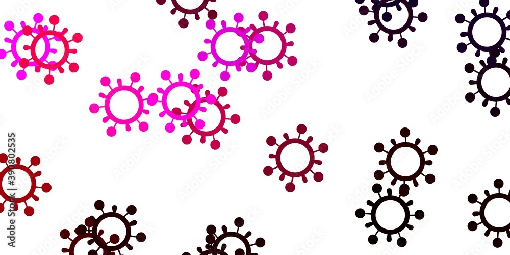 Light pink vector texture with disease symbols.