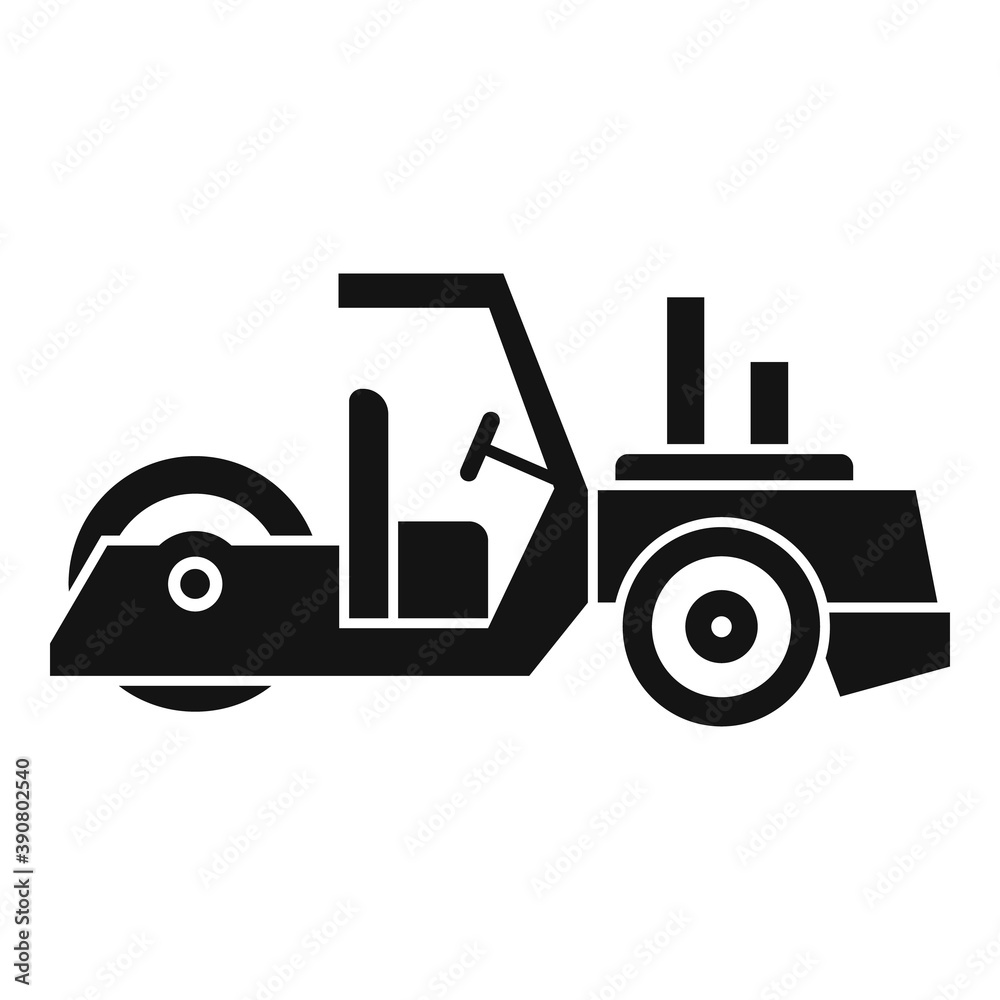 Work road roller icon. Simple illustration of work road roller vector icon for web design isolated on white background Work road roller icon. Simple illustration of work road roller vector icon for web design isolated on white background