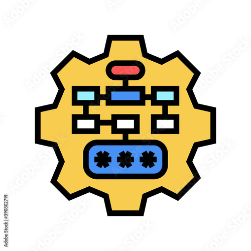 multilevel password color icon vector. multilevel password sign. isolated symbol illustration