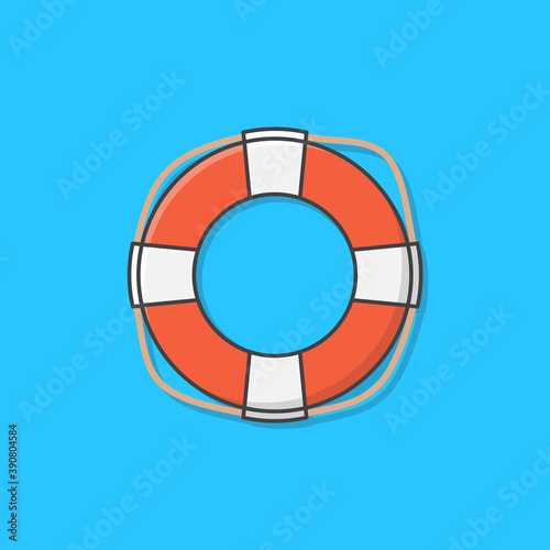 Life Saver Vector Icon Illustration. Life Buoy For Drowning Rescue. Life Ring. Concept Of Summer Holiday