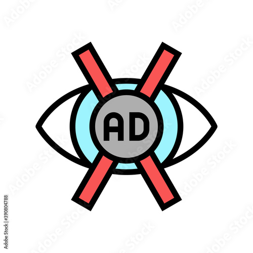 advertisement no vision color icon vector. advertisement no vision sign. isolated symbol illustration