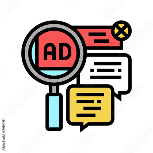 advertisement in comments color icon vector. advertisement in comments sign. isolated symbol illustration