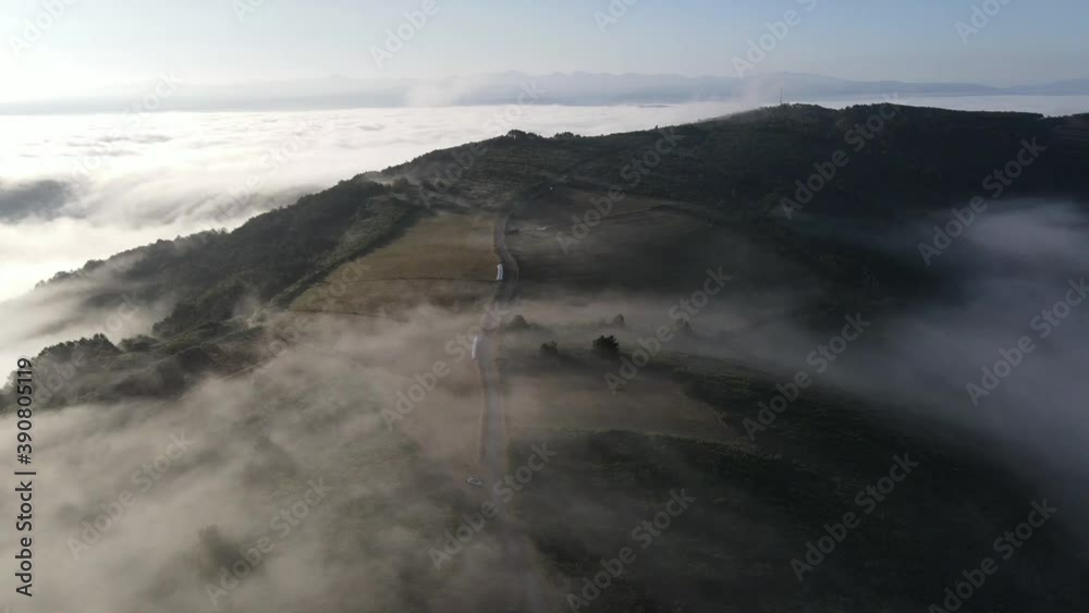 Morning fog over the mountain Morning fog over the mountain