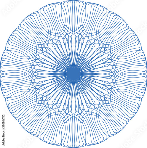 Guilloche Pattern Rosette for certificate, diplomaor other security papers.
