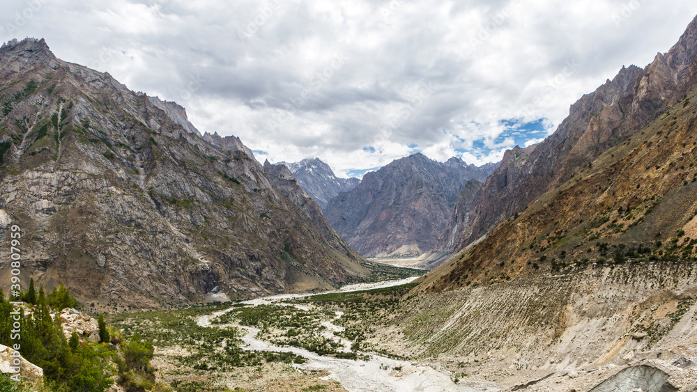 Hushe valley view from Gondogoro La trek, Karakoram, Pakistan Hushe valley view from Gondogoro La trek, Karakoram, Pakistan