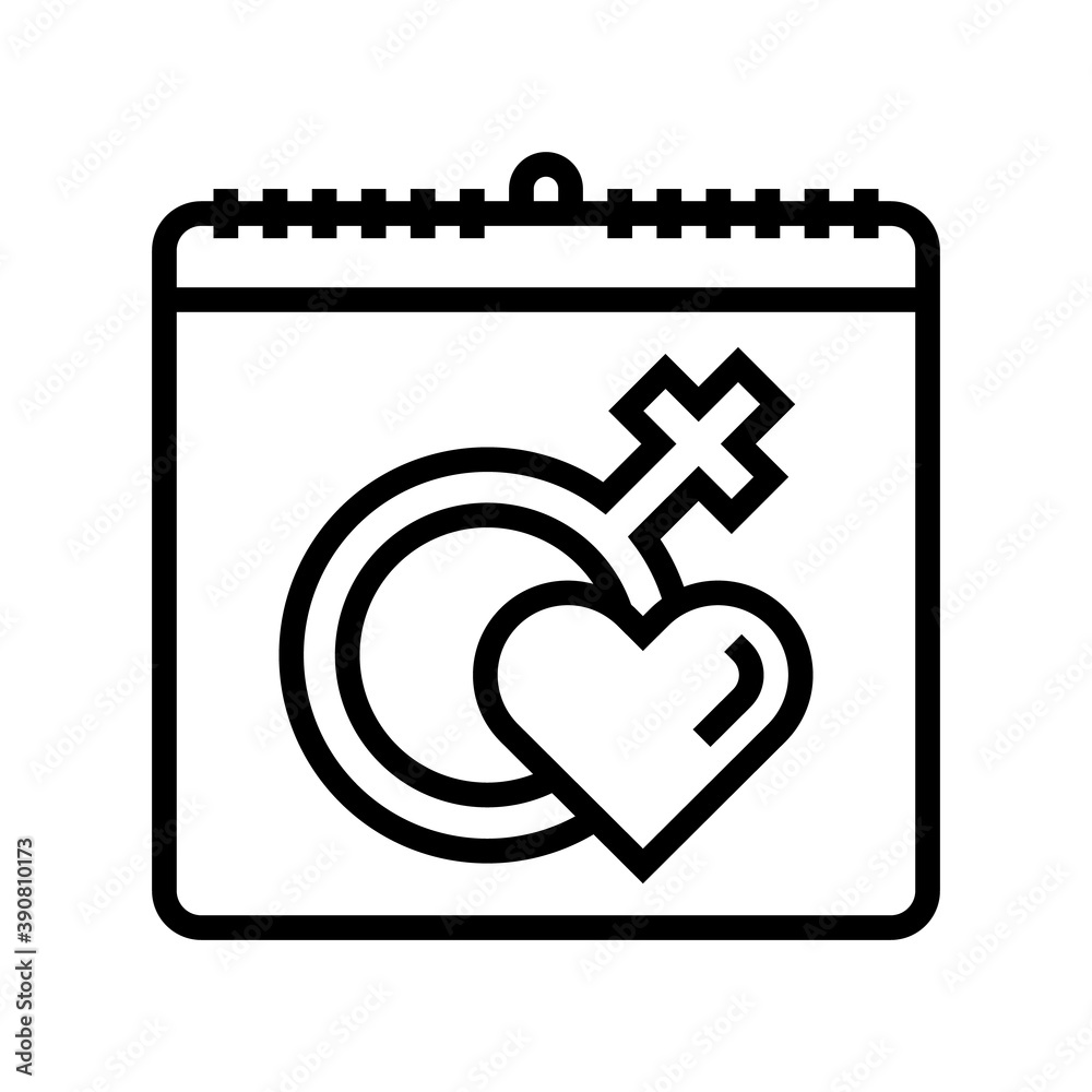 Fototapeta premium international women day line icon vector. international women day sign. isolated contour symbol black illustration