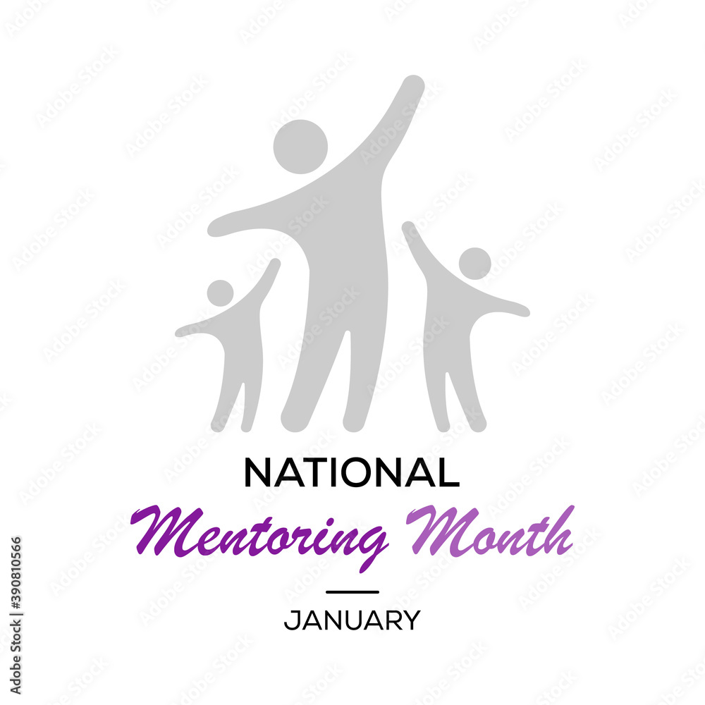 Vector illustration on the theme of National Mentoring month observed each year during January. Vector illustration on the theme of National Mentoring month observed each year during January.