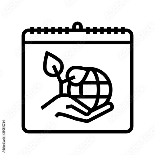 world environment day line icon vector. world environment day sign. isolated contour symbol black illustration