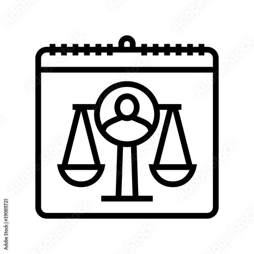 human rights day line icon vector. human rights day sign. isolated contour symbol black illustration