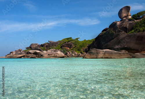 clear turquoise water on the beach on the Similan Islands in the Andaman Sea. Journey. Asia © milly777