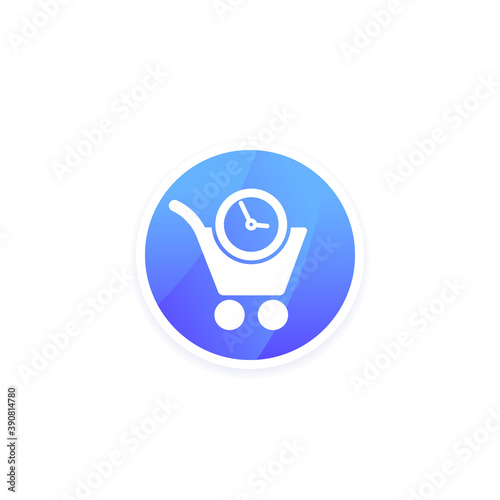 shopping cart and clock icon for apps