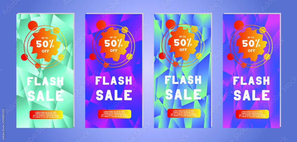 Discount and Sale banners. Color template for design. Special offer, promotion flyer