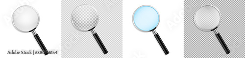 Realistic Magnifying glass vector isolated vector illustration on transparent background