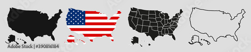 USA map with states. Vector illustration