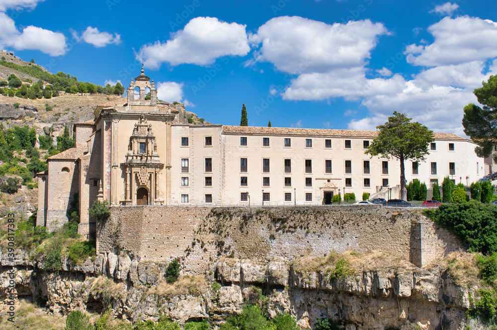 View of the old convent of San Pablo in the city of Cuenca, currently a national tourism parador, Spain