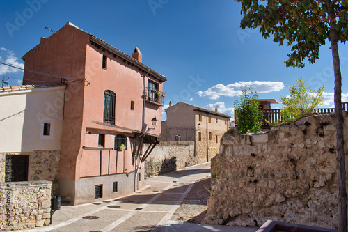 Alcazar street in the upper part of the city of Cuenca  Castilla la Mancha  Spain