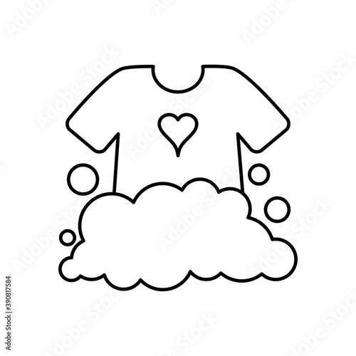 washing a tshirt icon, line style