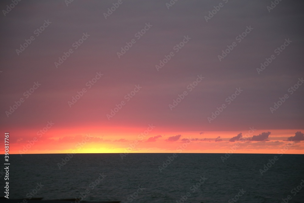 Amazing perfect pink dreamy looking sunset. Slow shutter speed photos of sunset.