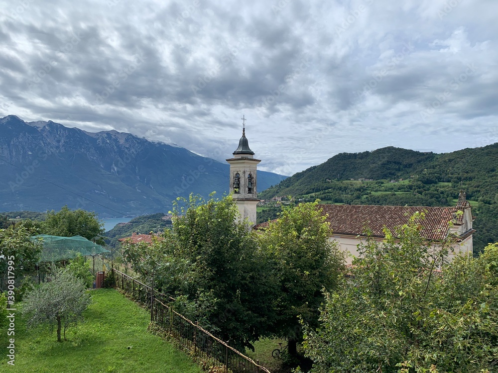 church on a mountain landscape