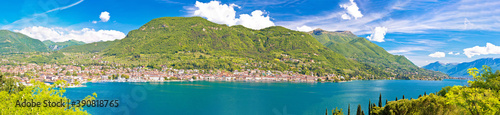 Town of Salo on Lago di Garda lake panoramic view