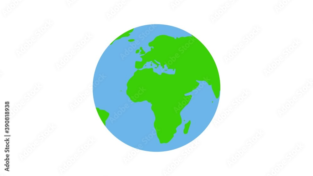 Rotation of Earth Animation on White Background Rotation of Earth Animation on White Background