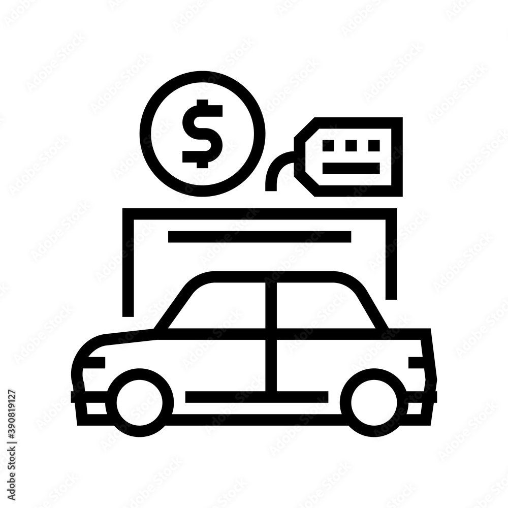 car rental line icon vector. car rental sign. isolated contour symbol black illustration car rental line icon vector. car rental sign. isolated contour symbol black illustration
