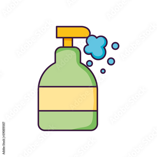 antibacterial gel bottle icon, flat style
