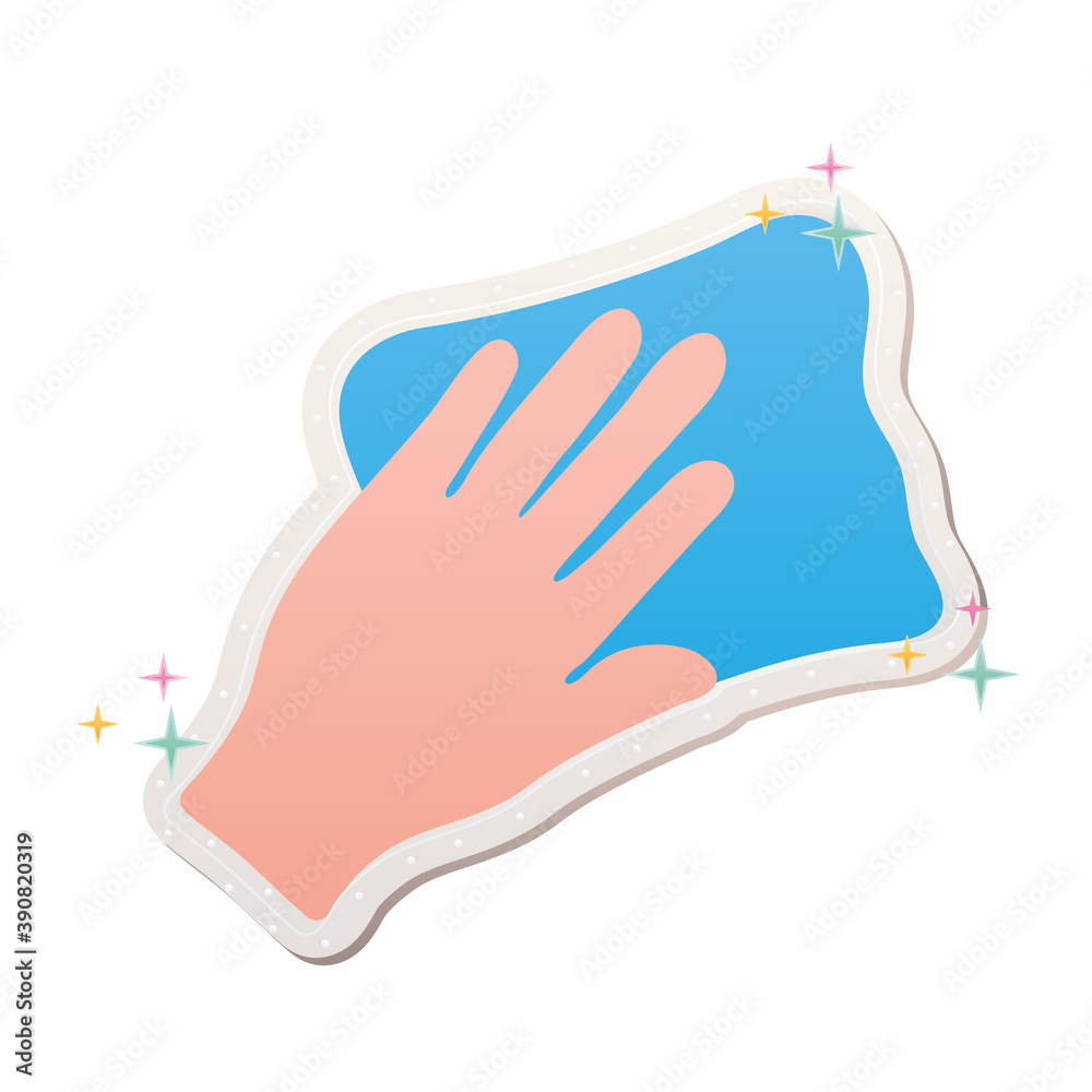 Ταπετσαρία hand cleaning stickers with dishcloth