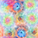 Seamless Tie Dye Spiral Fashion Print Pattern Swatch. High quality illustration. Digitally rendered artistic dye bleed effect for printing on any surface. Psychedelic hippie repeat background design