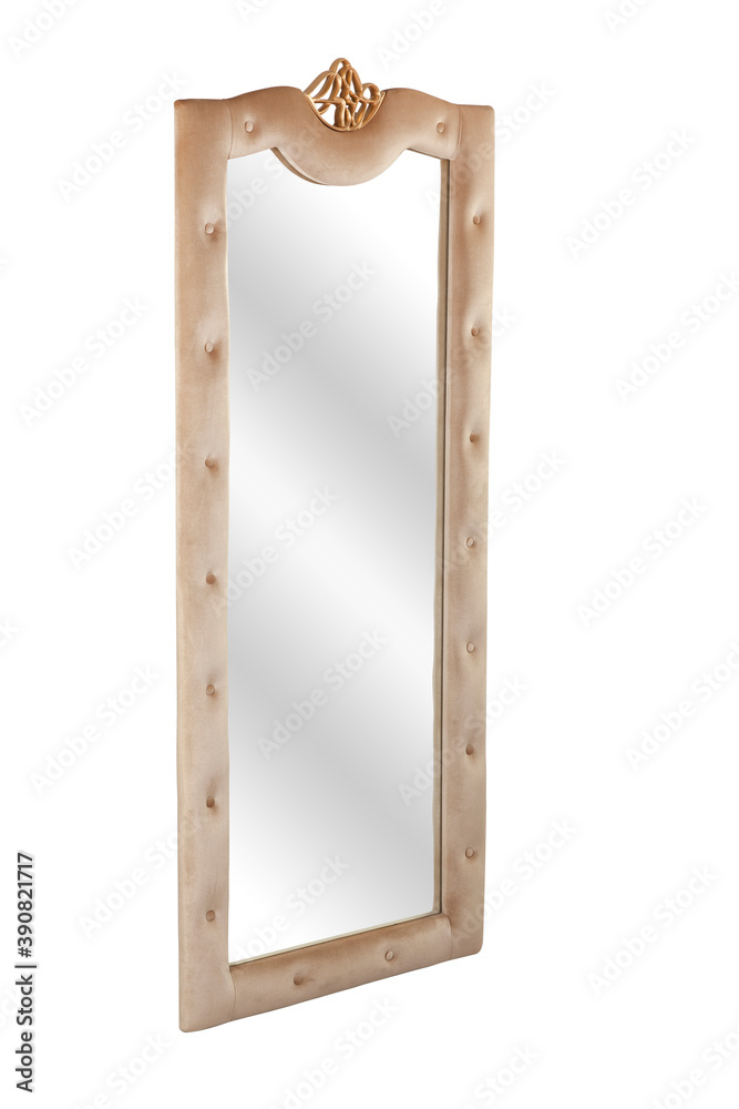 Decorative standing mirror on white background Decorative standing mirror on white background