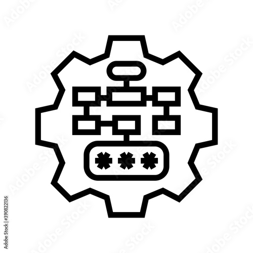 multilevel password line icon vector. multilevel password sign. isolated contour symbol black illustration