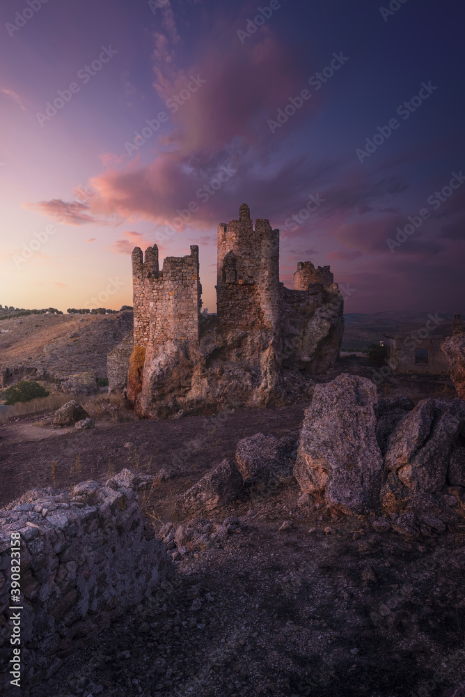 Dusk at the old abandoned castle