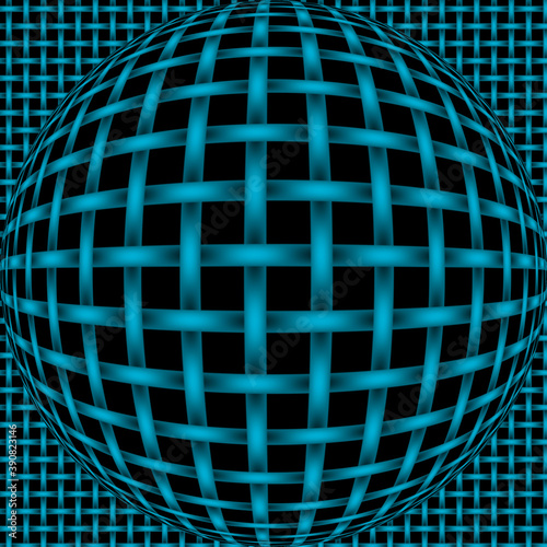 abstract blue background with globe with grid pattern