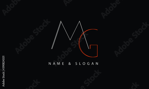 MG, GM, M, G abstract letters logo monogram