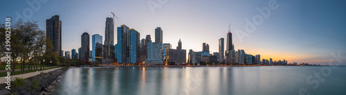 Chicago  Illinois  USA downtown skyline from Lake Michigan