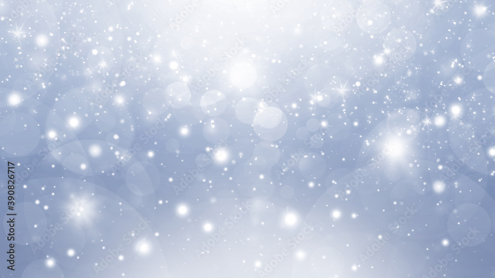 Blue and white abstract winter gradient bokeh background