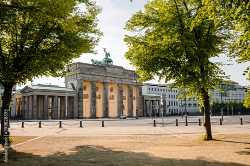 view to the brandenburg gate in the morning photo