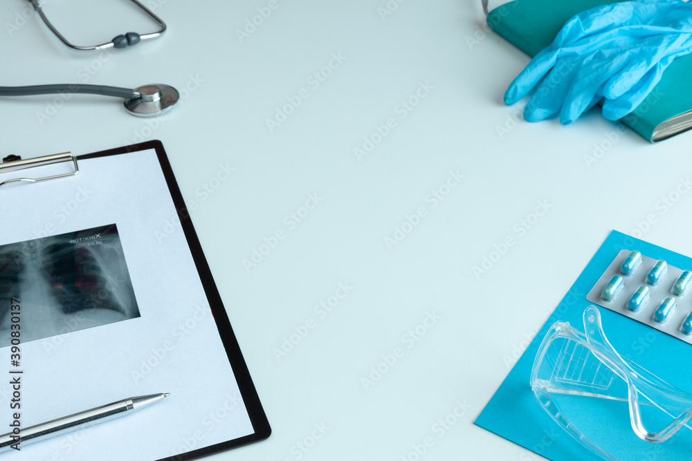 Doctor general practitioner desk and free space for text. Doctor general practitioner desk and free space for text.
