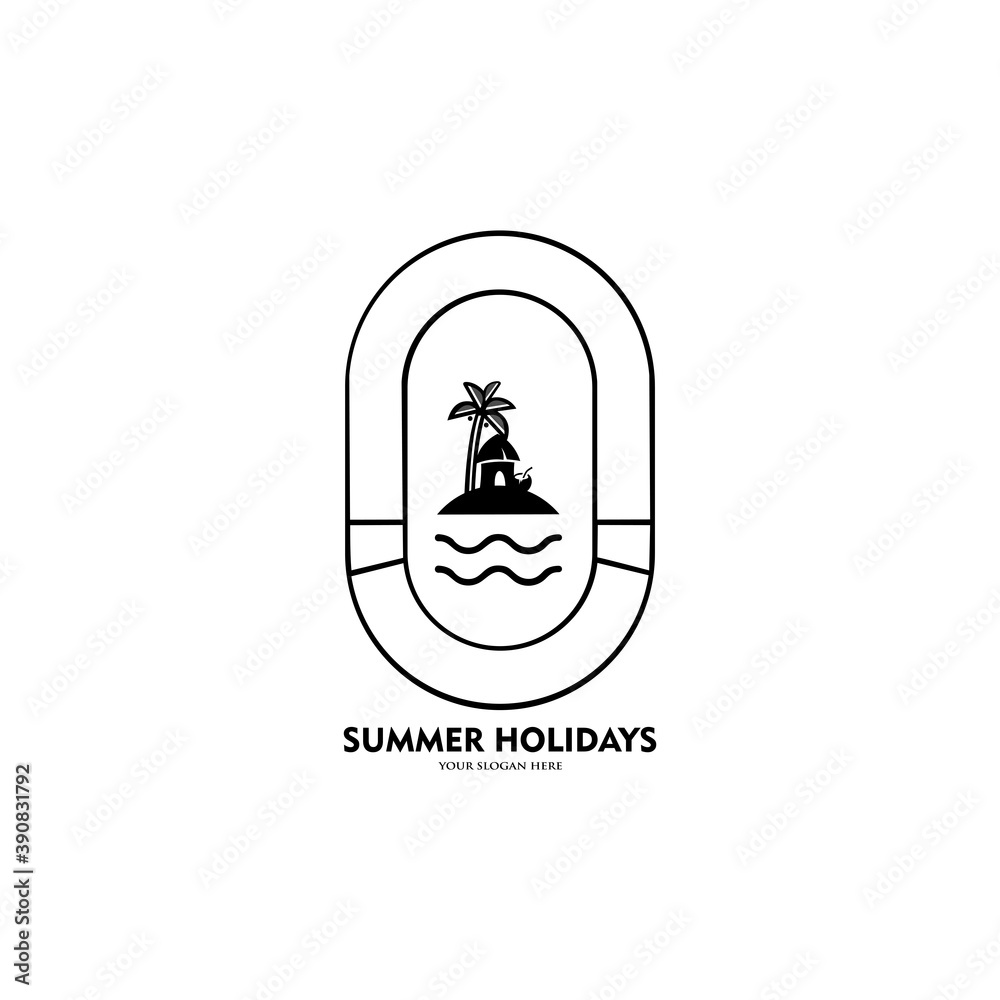 Summer logo design. Season vocation, weekend, holiday logo. Summer logo design. Season vocation, weekend, holiday logo.