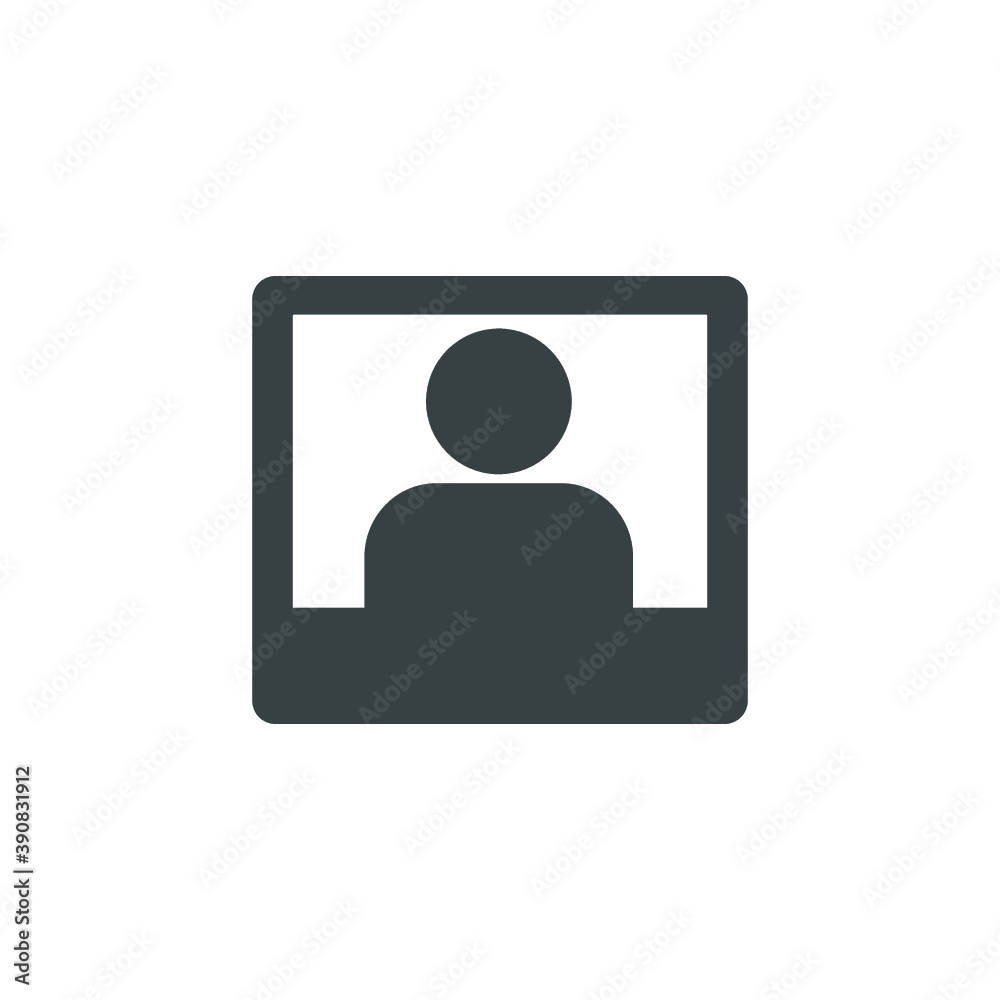 Black and white isolated illustration of media icon Black and white isolated illustration of media icon
