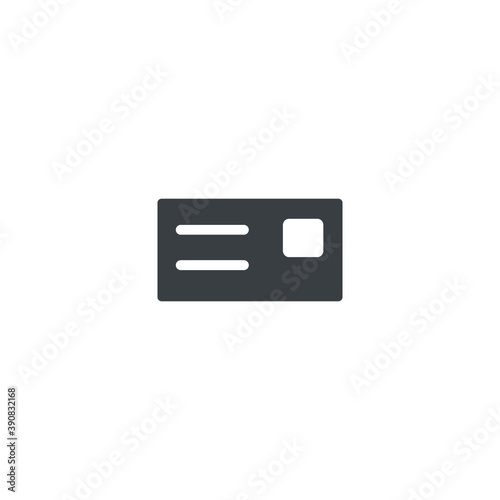 Black and white isolated illustration of mail icon