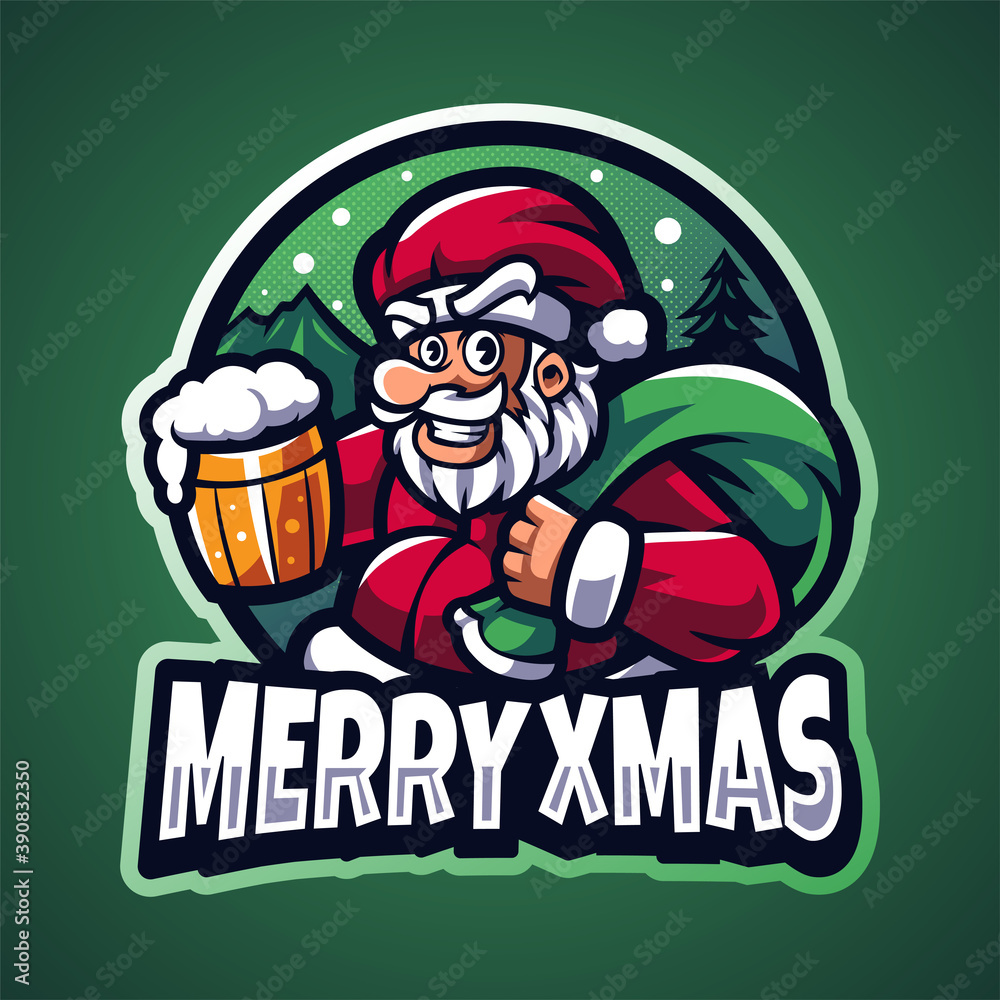 Santa esport mascot logo design Santa esport mascot logo design