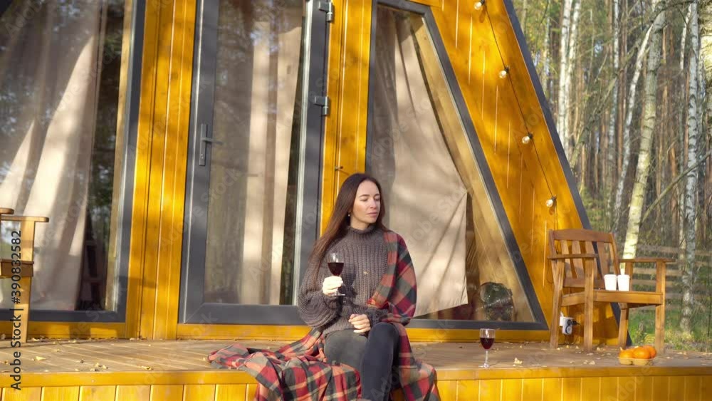 Beautiful girl walking at autumn warm day Beautiful girl walking at autumn warm day