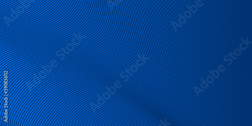 Simple modern blue curve wave lines abstract background