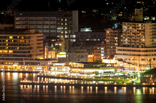 門司港レトロ展望室から見る下関観光地の夜景