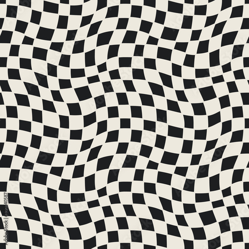 Seamless geometric pattern with woven wavy lines