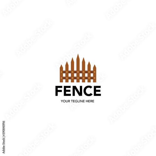 minimalist vintage fence logo vector illustration design