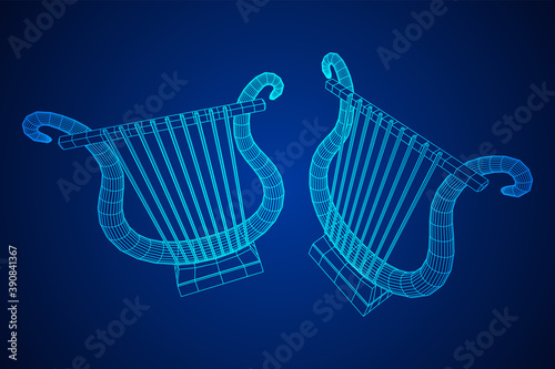 Ancient lyre or harp musical instrument