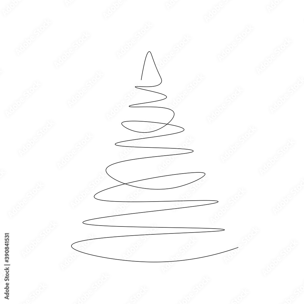 Christmas tree silhouette. Vector illustration