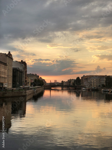 St. Petersburg  Russia  view of Fontanka river. Petersburg landmarks